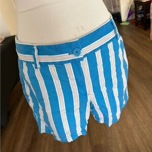 LOFT Blue and White Striped Women's Bermudas